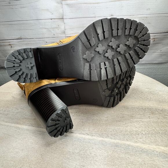 Nine West Peer Womens Sherpa Cuff Ankle Boot Size 8 Dark Natural Brown Heel Boot - Picture 5 of 13